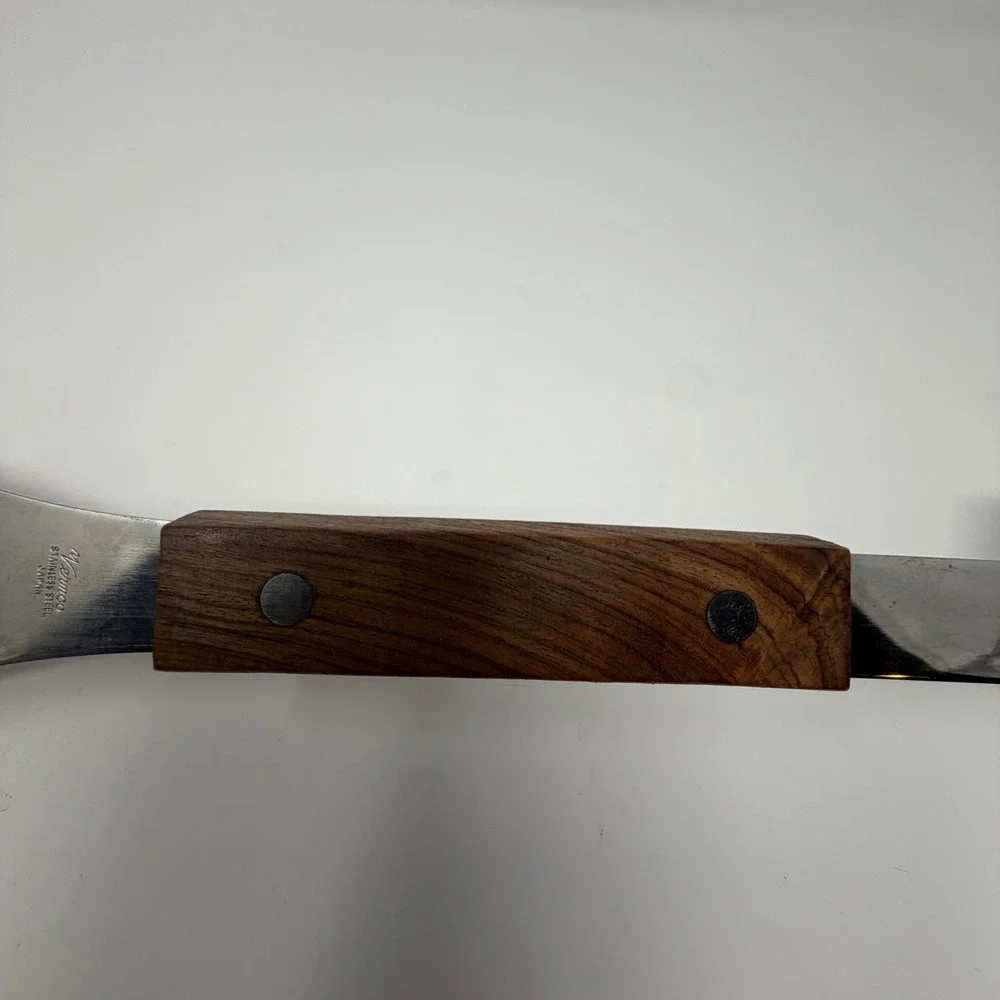 Vermco Stainless Steel Spatula‎ Wood Handle Bottle Opener Serrated Edge Japan